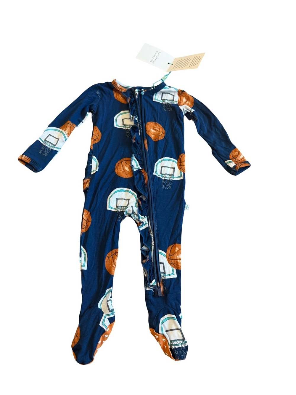 Posh Peanut Bamboo Zipper Footie Sleeper Ruffle Size 0-3 Months Baby Girls NWT